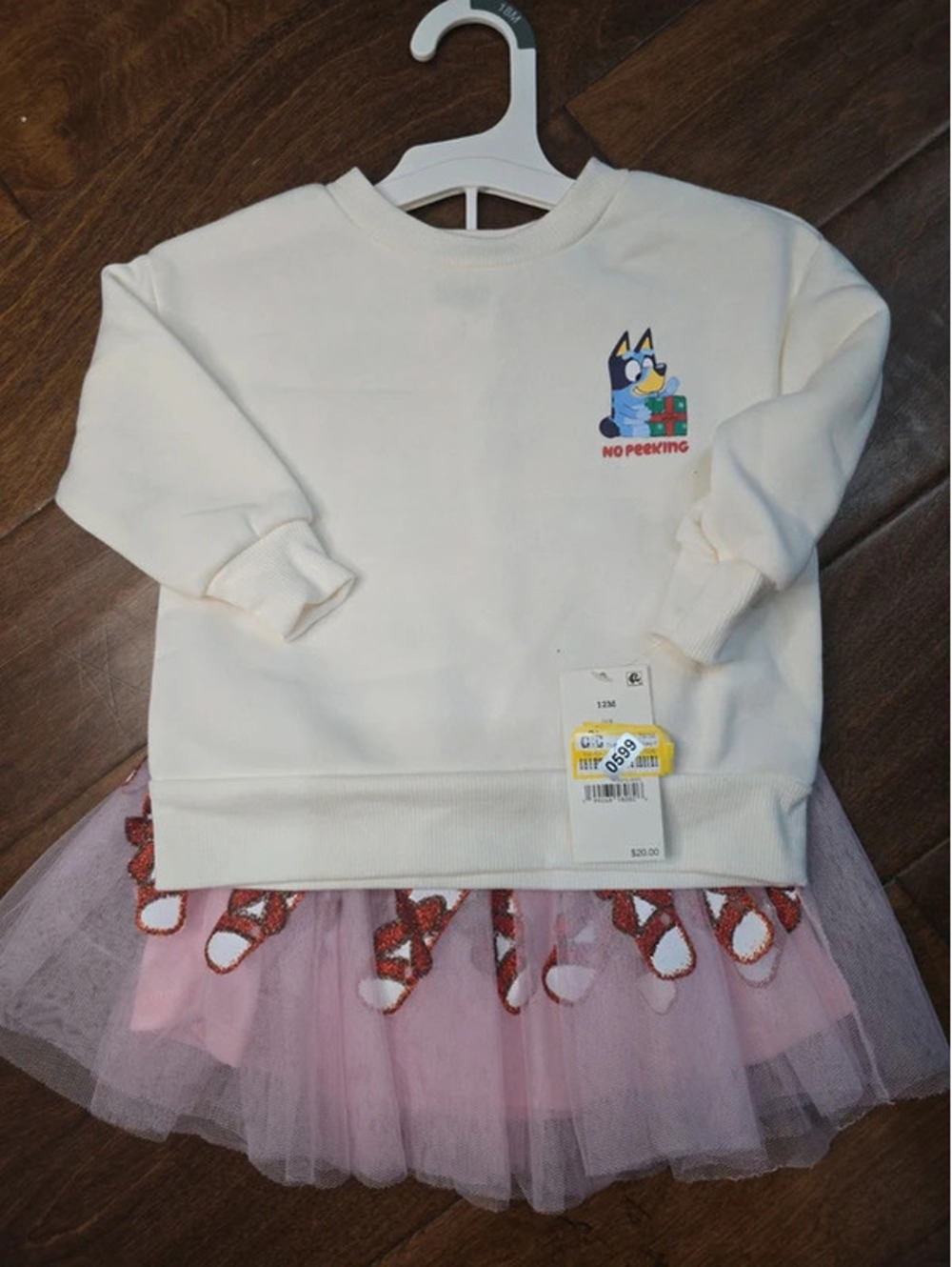 12m brand new bluey from disney christmas dress. Item 599G8